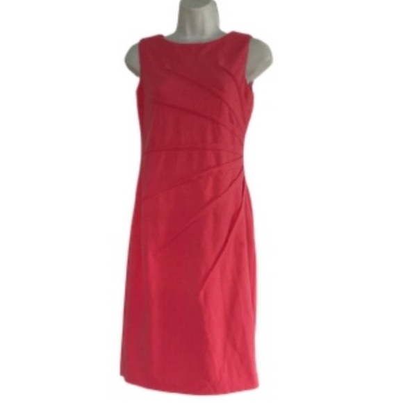 Calvin Klein Starburst Sleeveless Sheath Womens Dress 2 Coral - Picture 2 of 6